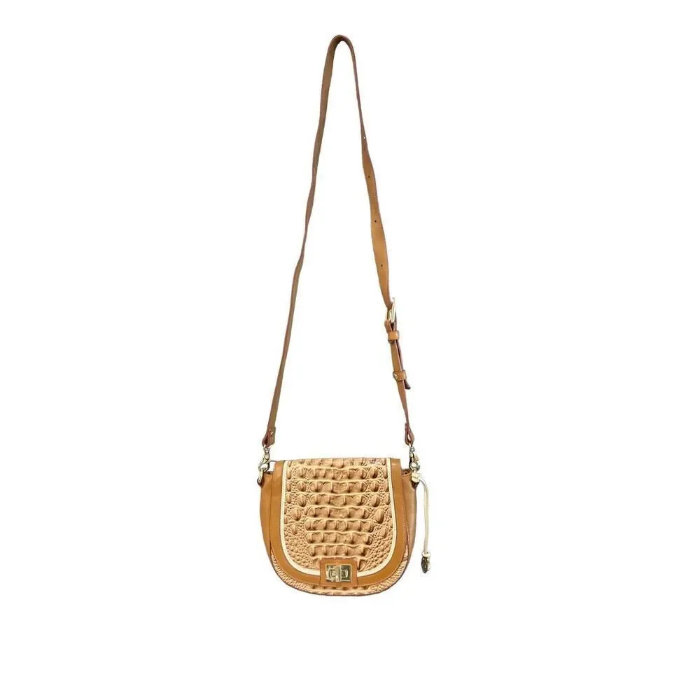 Brahmin Women's Brown Croc Embossed Crossbody Bag